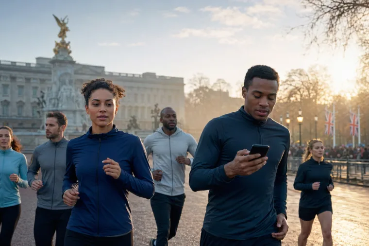 Runners training in central London at dawn ahead of the TCS London Marathon 2027 ballot